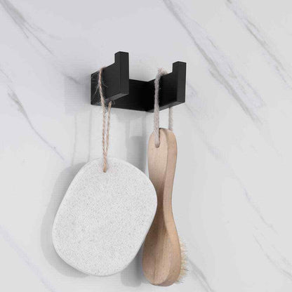 Hlihome 4-Piece Towel Bar Bath Hardware Set in Matte Black