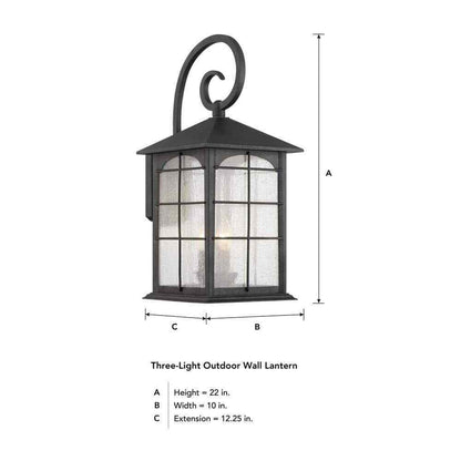 Home Decorators Brimfield Aged Iron 3-Light Outdoor Line Voltage Wall Sconce