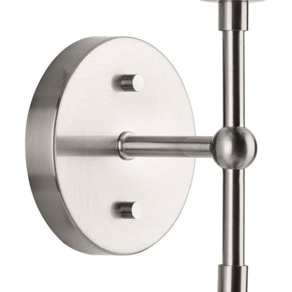Progress Lighting Atwell 6" 2Light Brushed Nickel Mid-Century Modern Wall Sconce