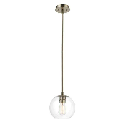 Globe Electric Vivienne 1-Light Brass Pendant Light with Clear Glass Shade 60871