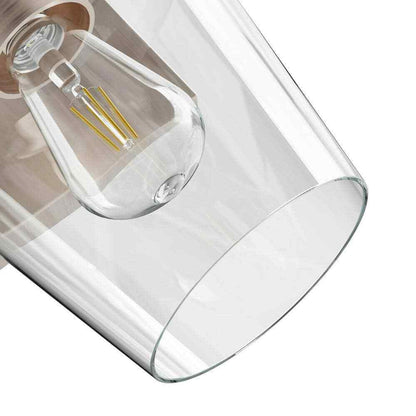 Merra 1-Light Brushed Nickel Wall Sconce Vanity Light with Glass Shade