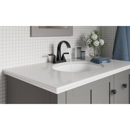 KOHLER Cursiva 4 in. Centerset 2-Handle Bathroom Faucet in Matte Black