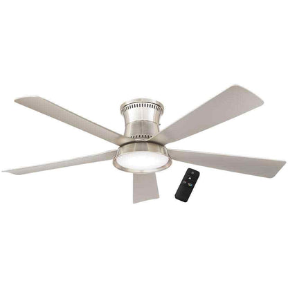 Hampton Bay Hawkspur 52 in. LED CCT Indoor/Outdoor Brushed Nickel Ceiling Fan