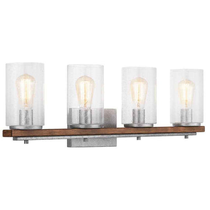 Hampton Bay Boswell Quarter 33 in. 4-Light Vanity Chestnut Painted Wood Accents