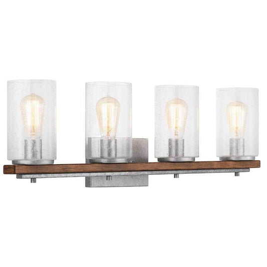 Hampton Bay Boswell Quarter 33 in. 4-Light Vanity Chestnut Painted Wood Accents
