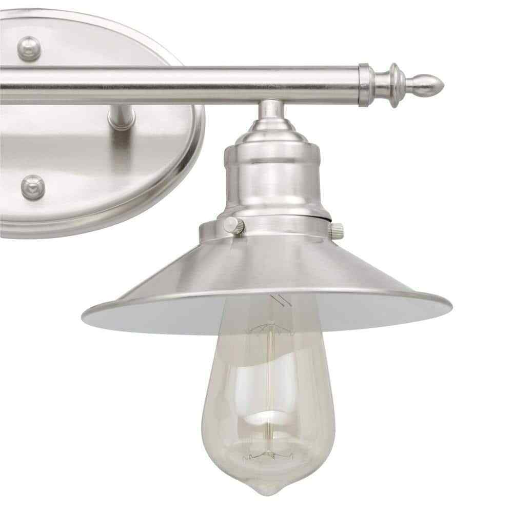 Home Decorators Glenhurst 16 in. 2-Light  Brushed Nickel  Vanity Light Fixture