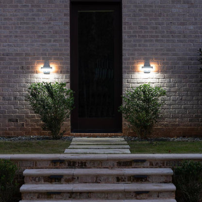 GAMA SONIC Black Outdoor Solar Warm White LED Motion Sensing Security Light