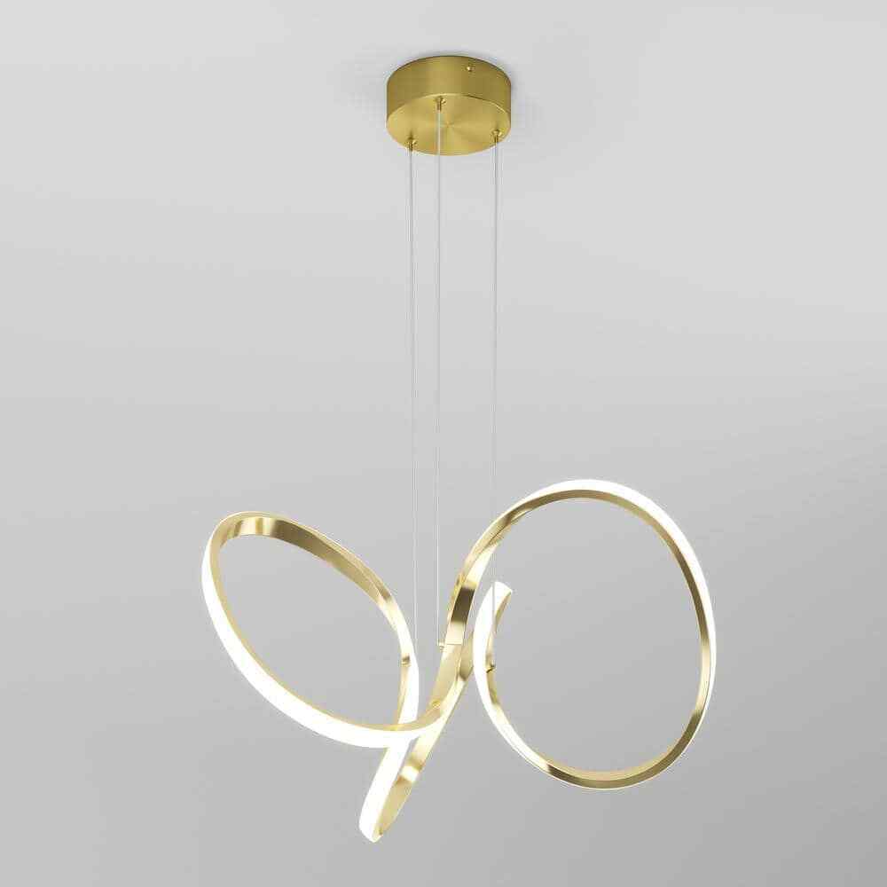 Artika Swirl 30-Watt 1 Light Gold Modern Integrated LED Pendant Light Fixture