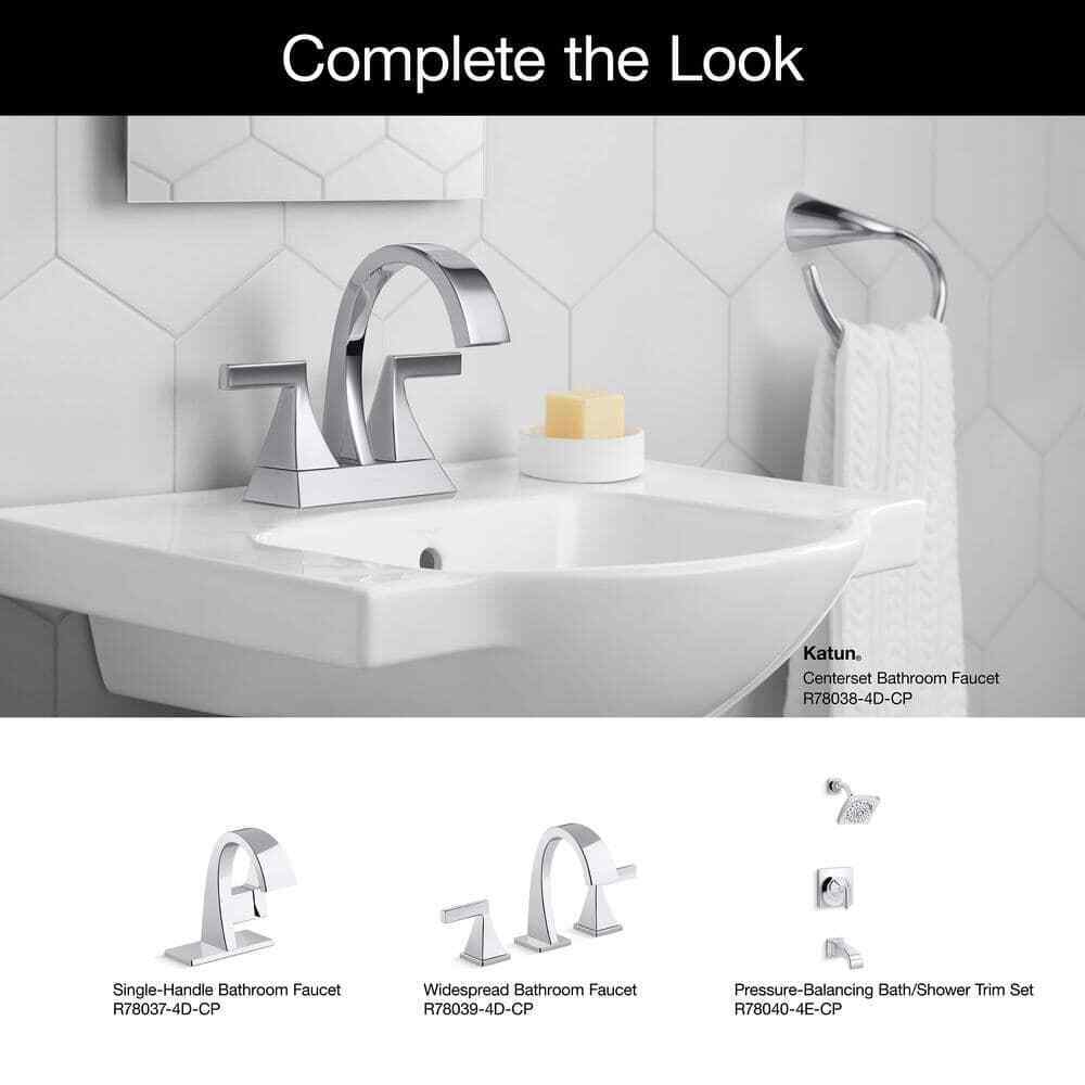 KOHLER Katun 4 in. Centerset 2-Handle Bathroom Faucet in Polished Chrome