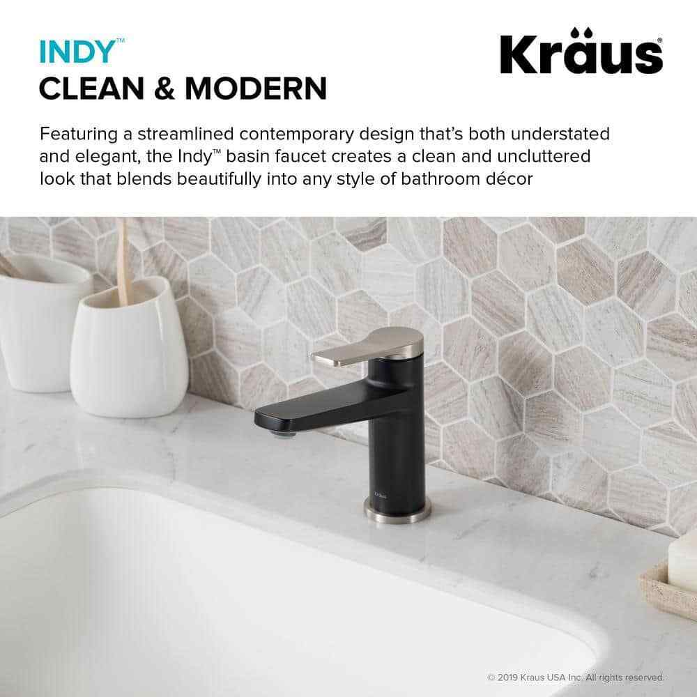 KRAUS Indy Single Hole Single-Handle Basin Bathroom Faucet