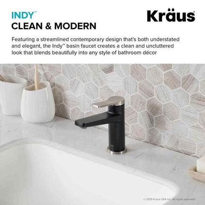 KRAUS Indy Single Hole Single-Handle Basin Bathroom Faucet