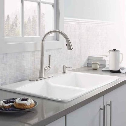 KOHLER Elmbrook Pull-Down Sprayer Kitchen Faucet in Vibrant Stainless