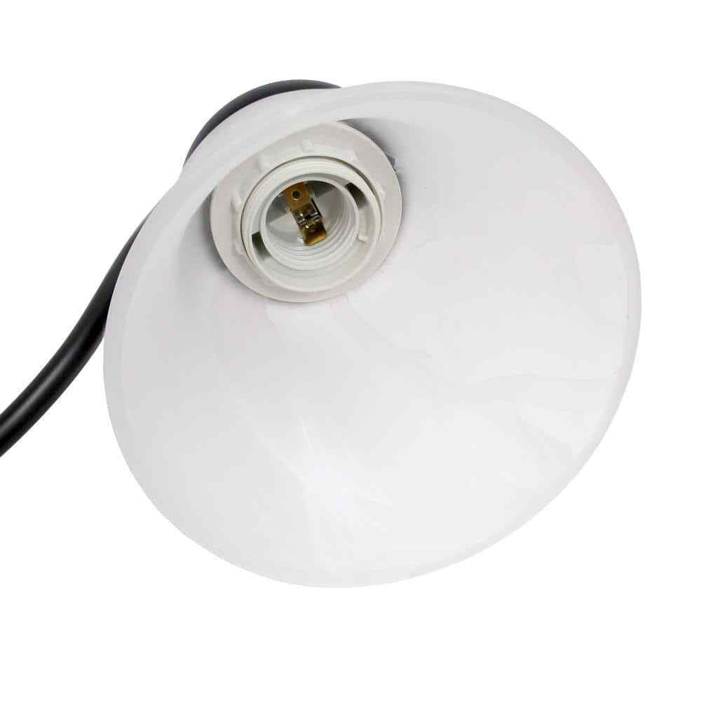 Lalia Home 7.5 in. 3-Light Black and Alabaster Shades Vanity Wall Fixture