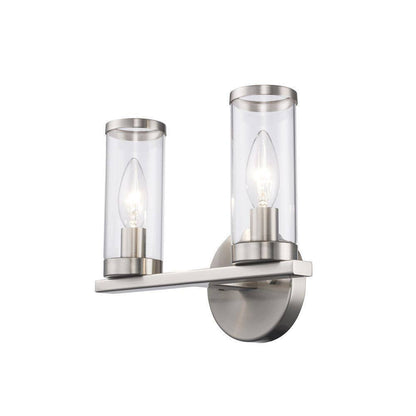 Hampton Bay Loveland 10.5" 2-Light Brushed Nickel Bathroom Vanity Light Fixture