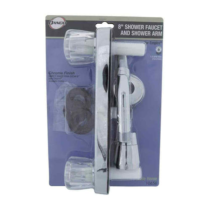 DANCO 1-Spray 2-Handle 8 in. Mobile Home/RV Shower Faucet w/ Arm in Chrome
