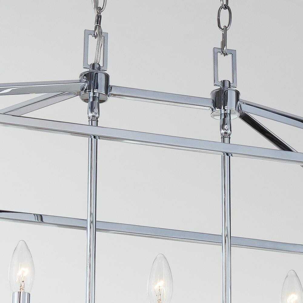 Home Decorators Weyburn 36" 5-Light Polished Chrome Farmhouse Linear Chandelier