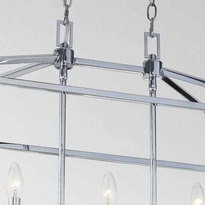 Home Decorators Weyburn 36" 5-Light Polished Chrome Farmhouse Linear Chandelier