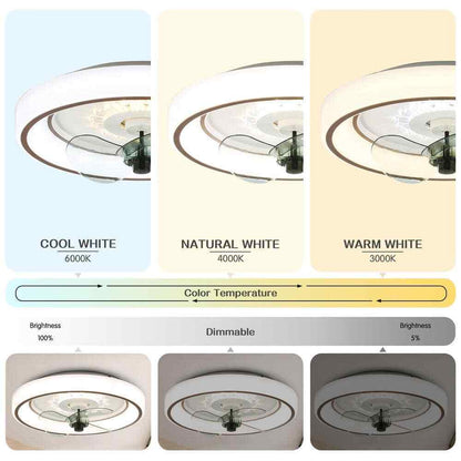 Bella Depot 19 in. Indoor Smart App Control White Ceiling Fan w/ Integrated LED