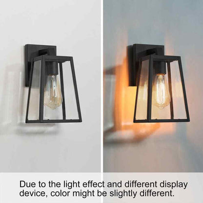 LNC Black Outdoor Sconce Clear Glass Shade Weather Resistant Wall Light