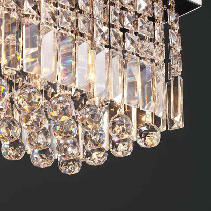 SILJOY 40 in. Modern 8-Light Rectangle Crystal Chandelier Ceiling Light Fixture