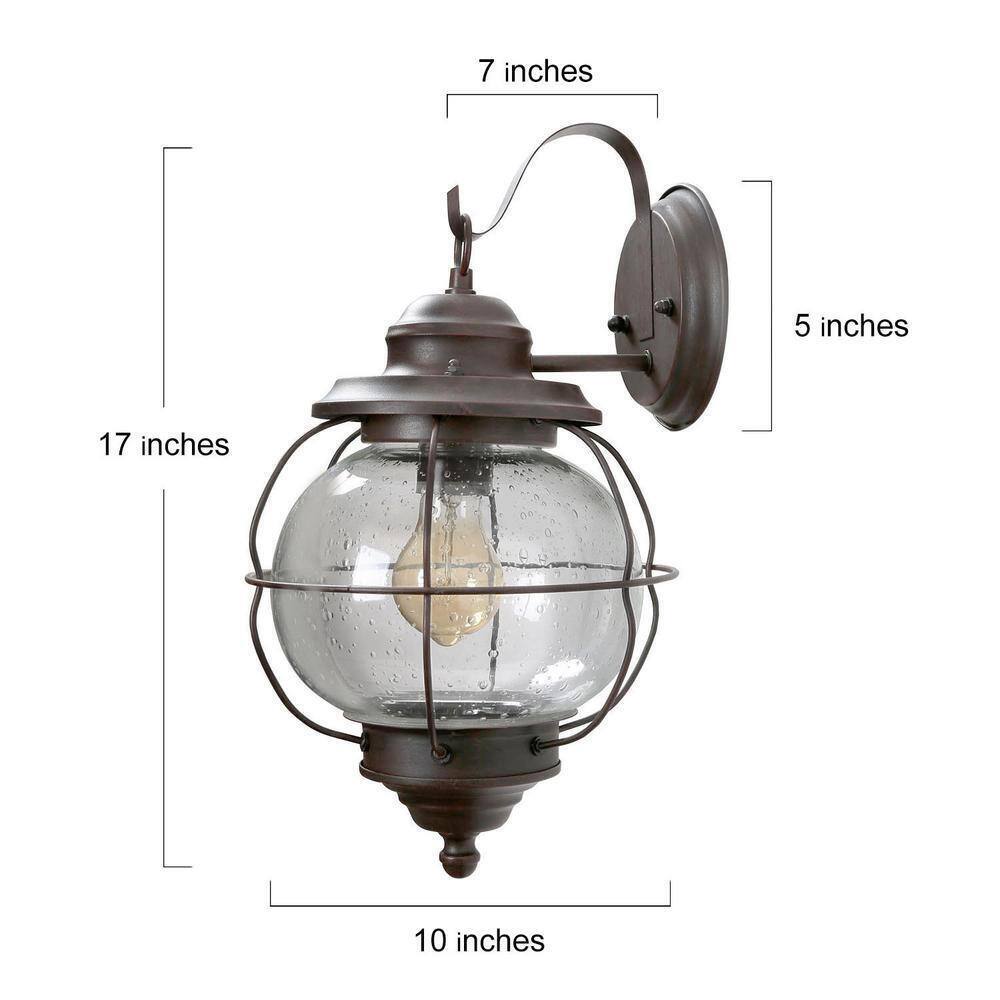LNC 1-Light Bronze Industrial Wall Sconce Coastal Interior/Exterior Wall Sconce