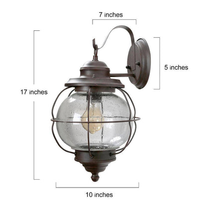 LNC 1-Light Bronze Industrial Wall Sconce Coastal Interior/Exterior Wall Sconce
