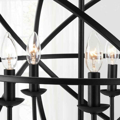 Home Decorators Collection Sarolta Sands Black Chandelier Light Caged Globe