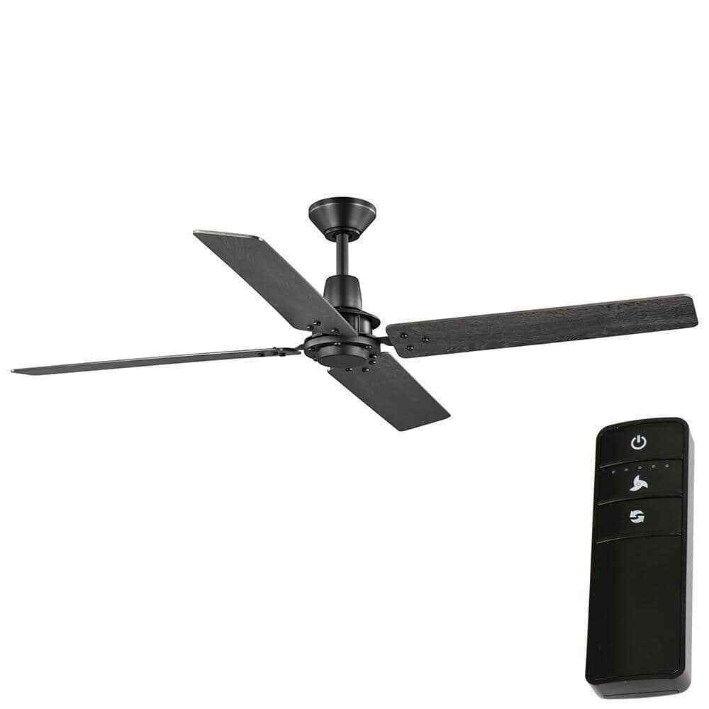 Home Decorators Gatson 60 in. Indoor Matte Black Ceiling Fan w/ DC Motor+Remote