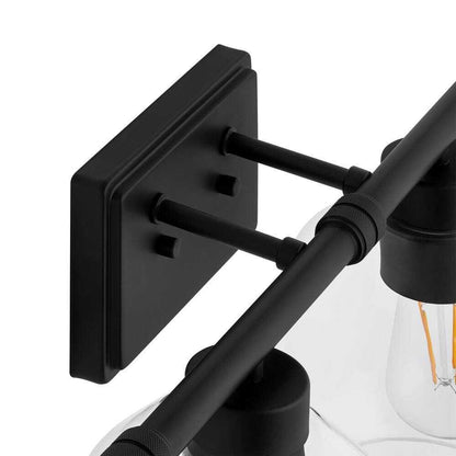Hampton Bay Laurel Brook 4-Lights Matte Black Industrial Bathroom Vanity Light