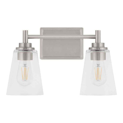 Hampton Bay 15 in. Wakefield Brushed Nickel Bathroom Vanity Light w/ Clear Glass