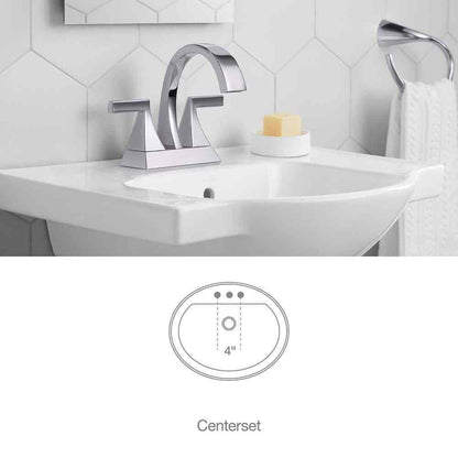 KOHLER Katun 4 in. Centerset 2-Handle Bathroom Faucet in Polished Chrome
