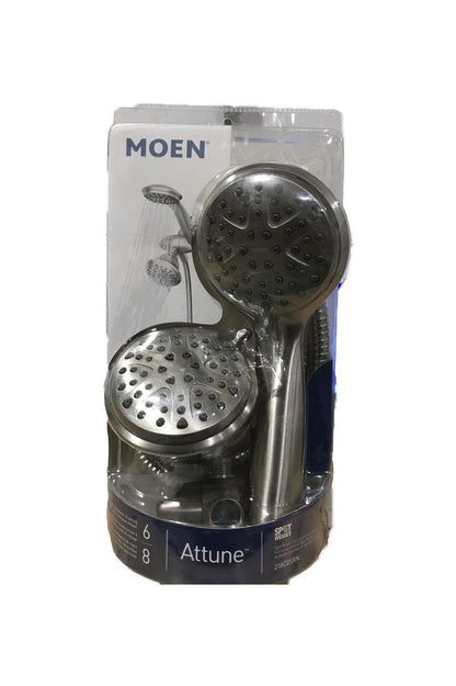 MOEN Attune 8-Spray Dual Wall Mount Fixed Handheld Shower Head Brushed Nickel