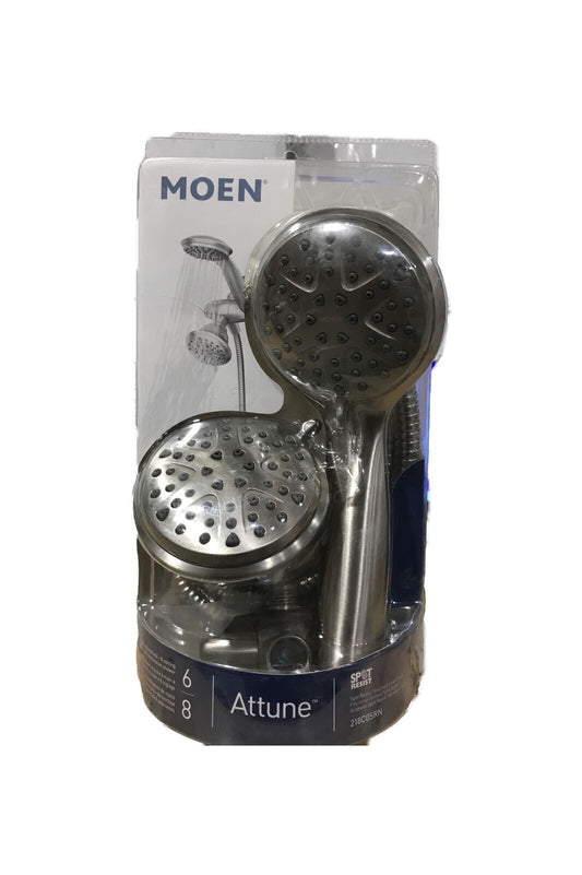 MOEN Attune 8-Spray Dual Wall Mount Fixed Handheld Shower Head Brushed Nickel