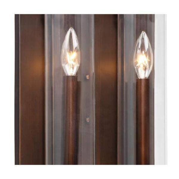 Millennium Lighting Milan 2-Light Rubbed Bronze Wall Sconce w/ Clear Glass