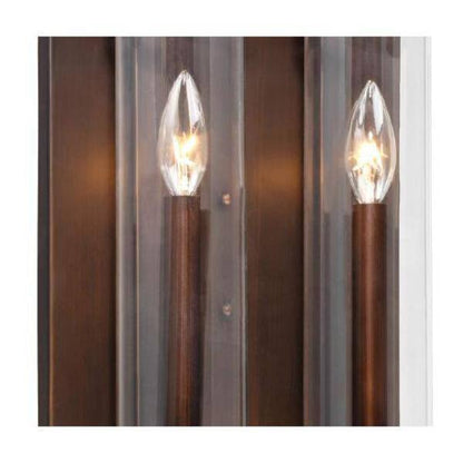 Millennium Lighting Milan 2-Light Rubbed Bronze Wall Sconce w/ Clear Glass