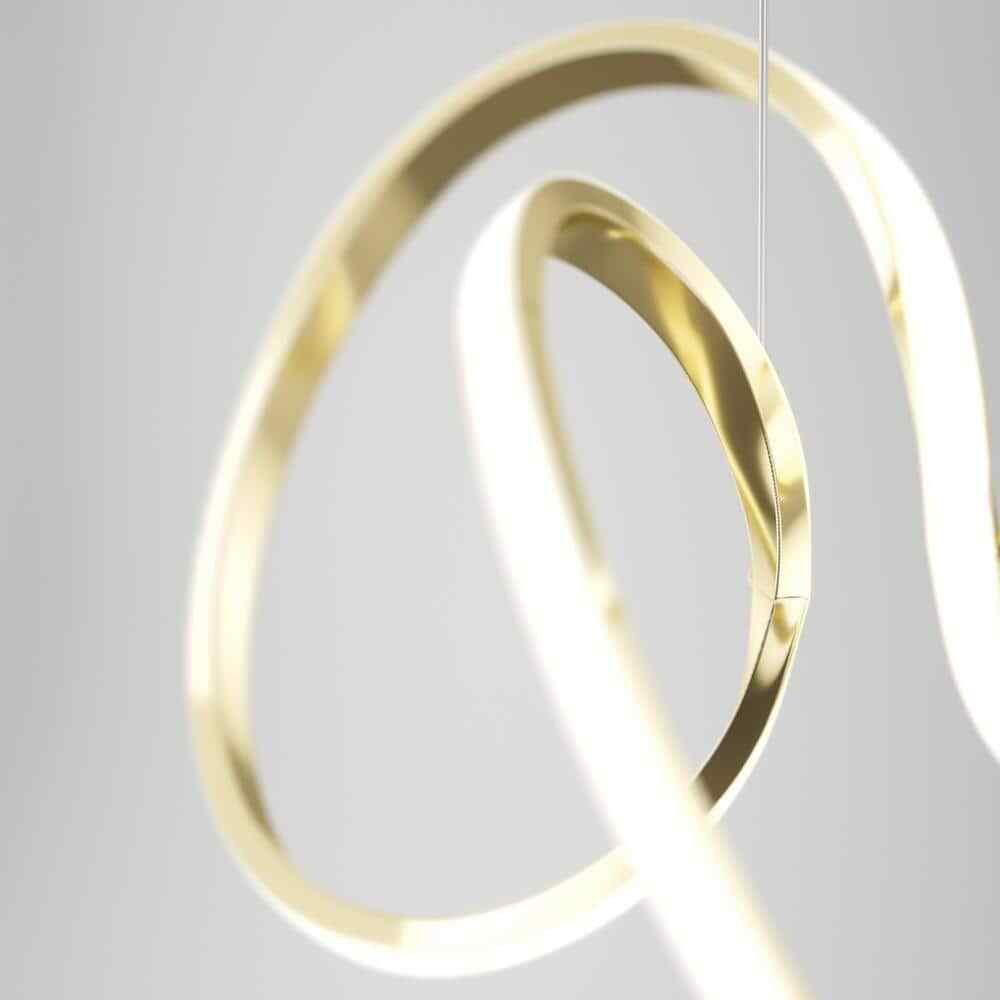 Artika Swirl 30-Watt 1 Light Gold Modern Integrated LED Pendant Light Fixture