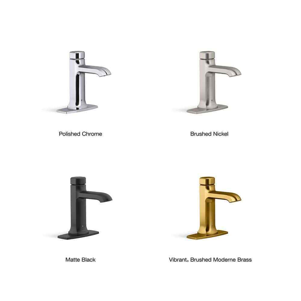 KOHLER Rubicon Powered Touchless Single Hole Bathroom Faucet in Brushed Nickel