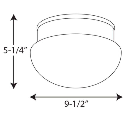 Progress Lighting 2-Light White Flush Mount with White Glass