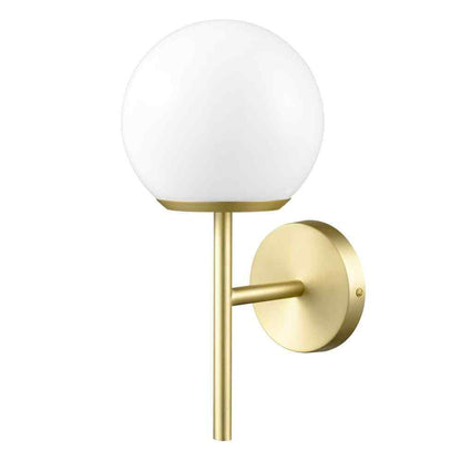Light Society Anna 5 in. 1-Light Brushed Brass/White Wall Sconce
