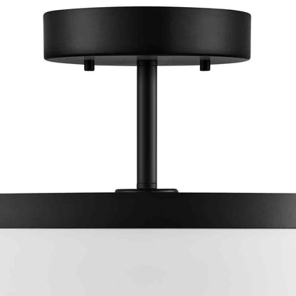 Home Decorators Collection Kipling 13.78 in. Black LED Semi Flush Mount