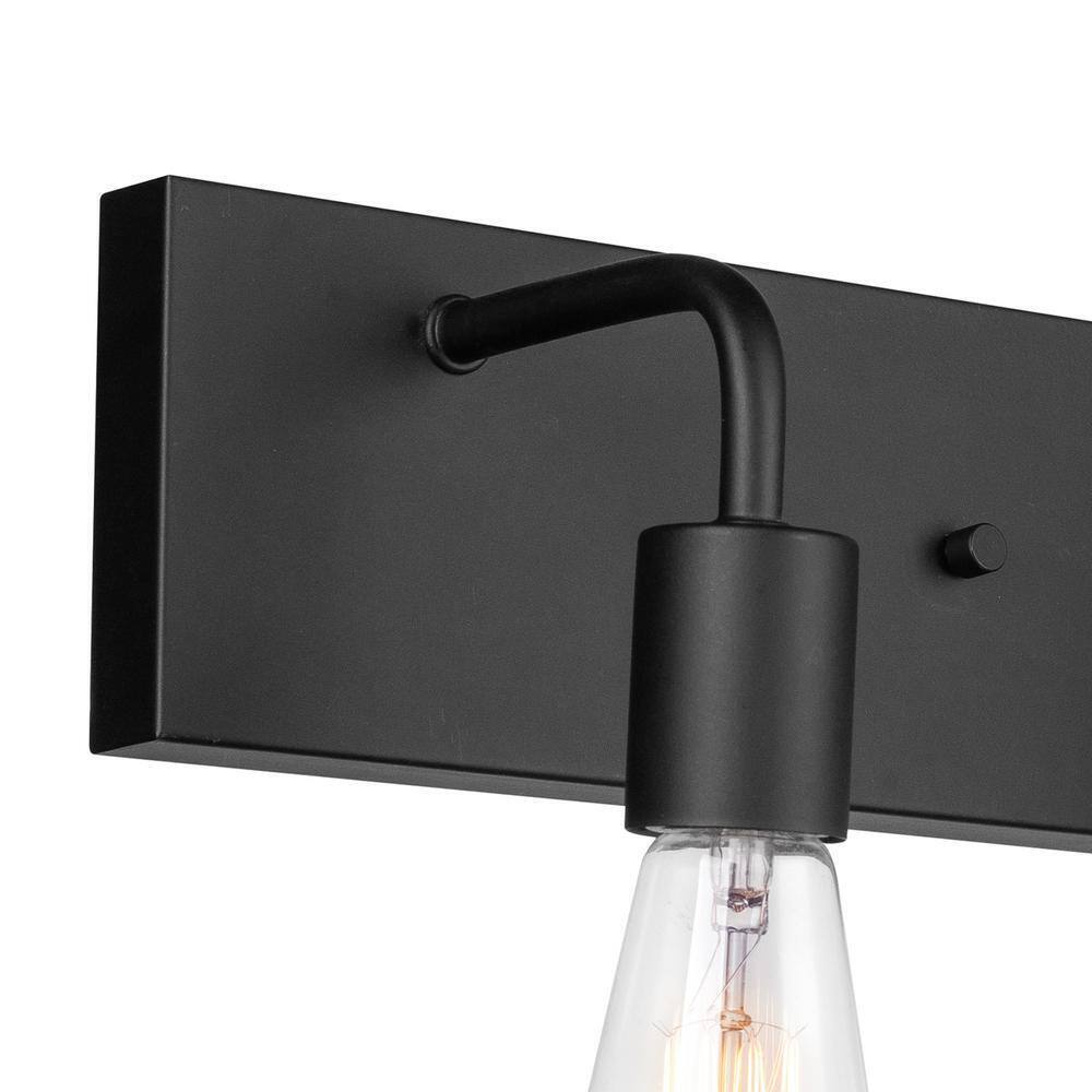 Hampton Bay Northvale 24 in. 3-Light Matte Black and Brass Bathroom Vanity Light