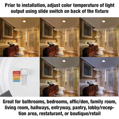 Commercial Electric 6 in. Selectable CCT LED Recessed Light Trim 670 Lumens