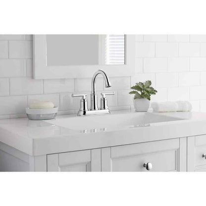 Glacier Bay Oswell 4 in. Centerset Double Handle High-Arc Bathroom Faucet Chrome
