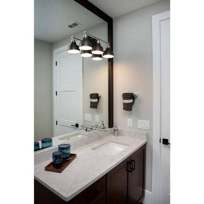 Progress Lighting Bramlett 3-Light Brushed Nickel Matte Black Metal Shade Light