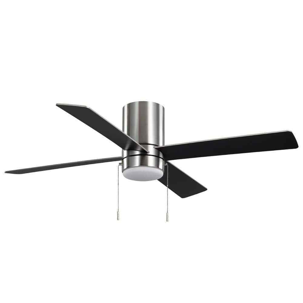Hampton Bay Scenic 52 in. LED Indoor Brushed Nickel Hugger Ceiling Fan