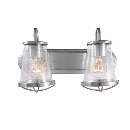 Home Decorators Georgina 18 in. 2-light Brushed Nickel Industrial indoor vanity