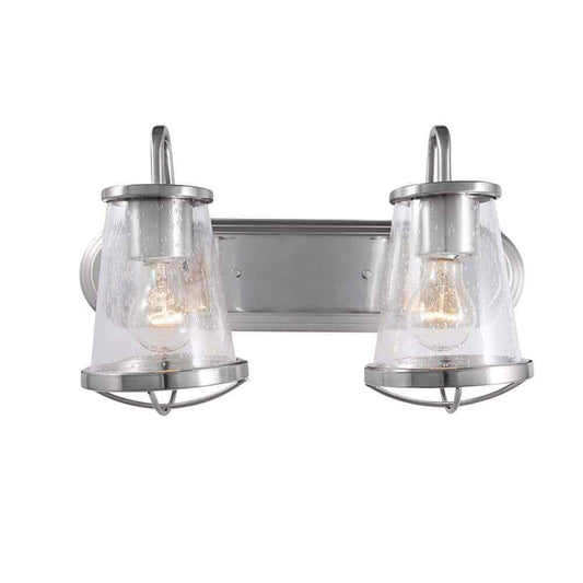Home Decorators Georgina 18 in. 2-light Brushed Nickel Industrial indoor vanity