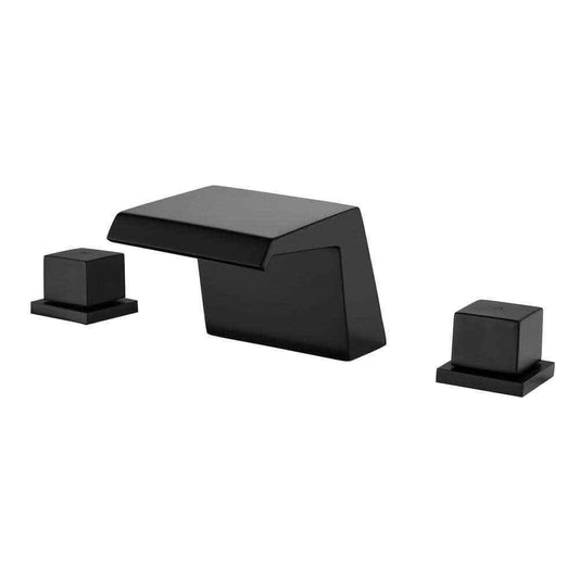 UKISHIRO 8 in. 2-Handle Low-Arc Bathroom Faucet in Spot Defense Matte Black