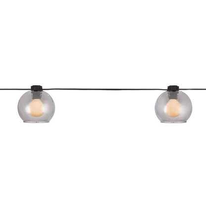 Hampton Bay 8-Light 10 ft. BlackPlug-In String Light w/ Smoky Glass Shades