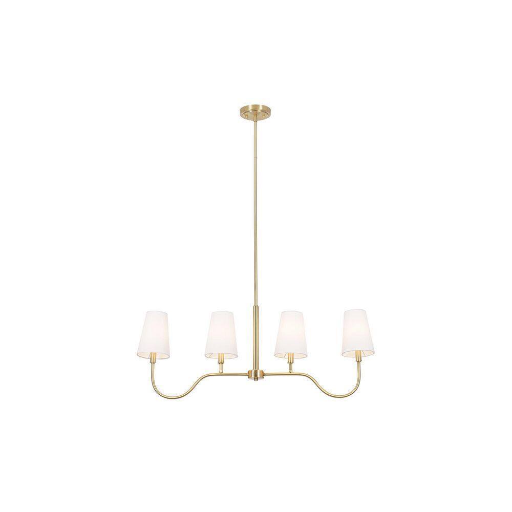 Hampton Bay Vernon Hills 4-Light Antique Brass Island Pendant Light
